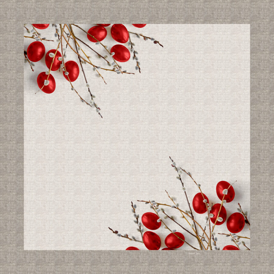 Πασχαλινό Τραπεζομάντηλο Easter 17 Red 145x145 Saint Clair - Image 2
