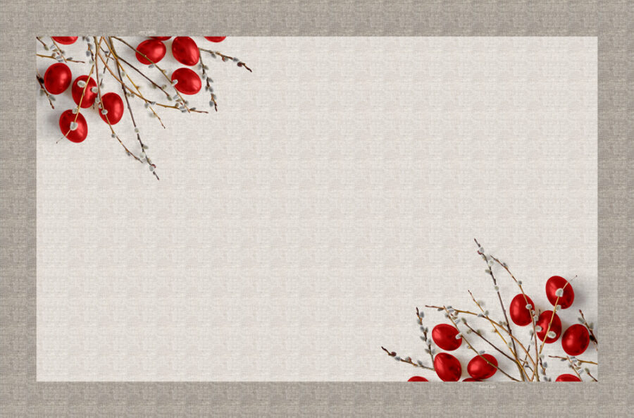 Πασχαλινό Τραπεζομάντηλο Easter 17 Red 145x220 Saint Clair - Image 2