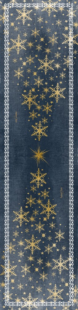 Χριστουγεννιάτικη Τραβέρσα 2037 Blue Laser Cut 40x160 Saint Clair