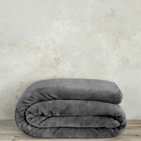 Κουβέρτα Βελουτέ Υπέρδιπλη 220x240 Coperta - Dark Gray