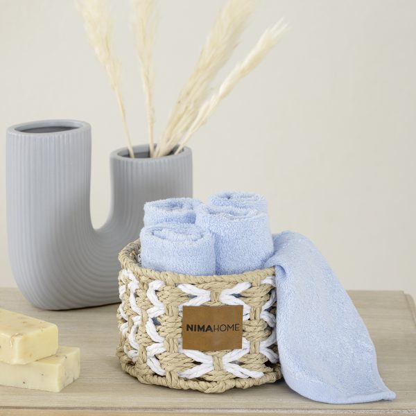 Καλαθάκι με 5 τεμάχια Λαβέτες - Bamboo Calm Petrol