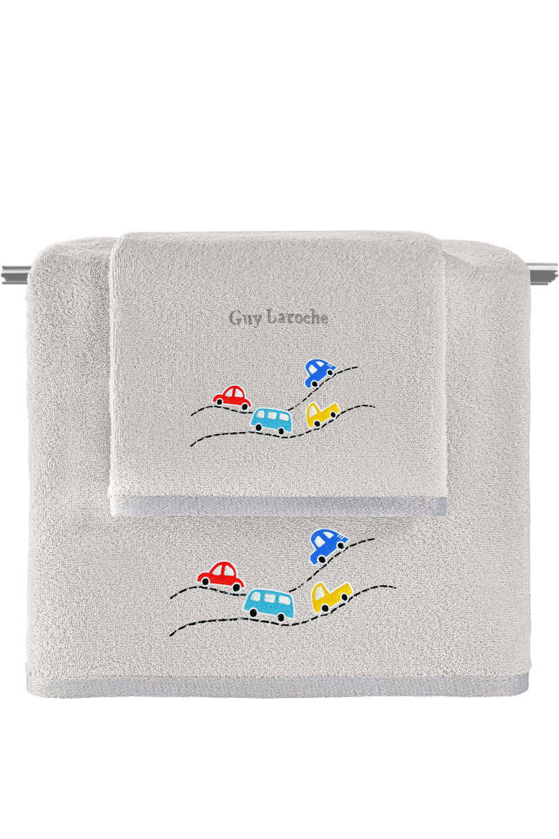 Σετ 2τμχ Βρεφικές Πετσέτες Roadtrip Natural-Silver Guy Laroche