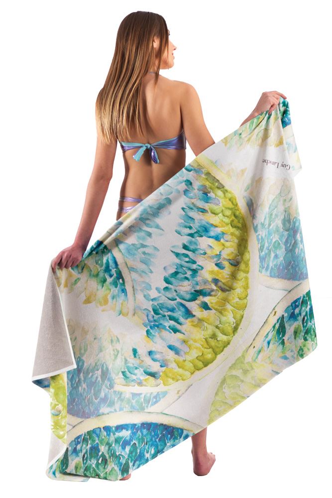 Πετσέτα θαλάσσης Velour Printed Lime 1913 Guy Laroche